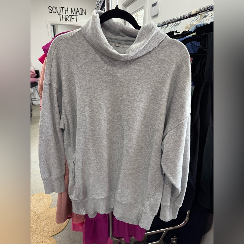 Aerie Light Gray Cowl Neck Sweater